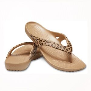 Leopard Print Flip Flops